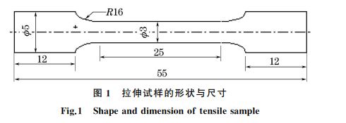 圖1 拉伸試樣的形狀與尺寸 圖1 拉伸試樣的形狀與尺寸